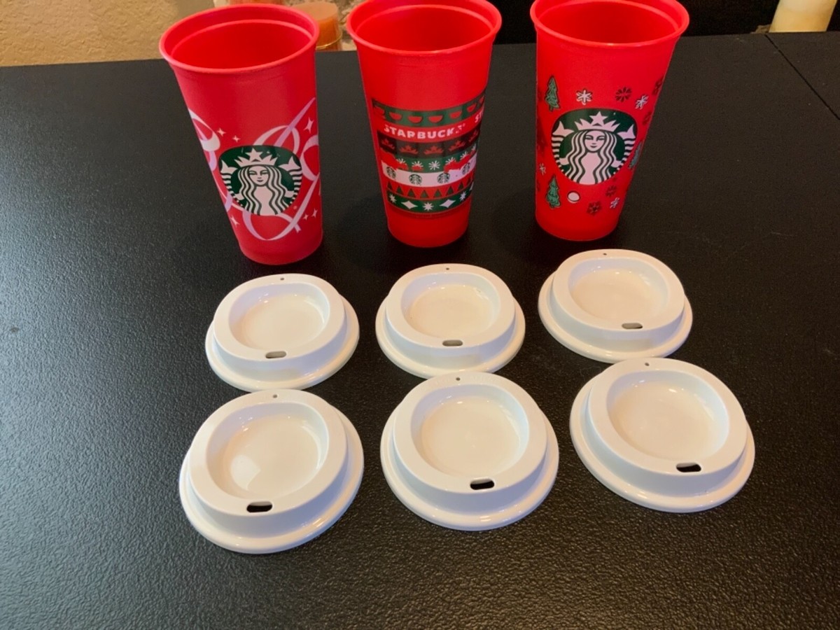 Starbucks Reusable 16 fl oz Holiday Cups set of 3 with Lids read  description | eBay