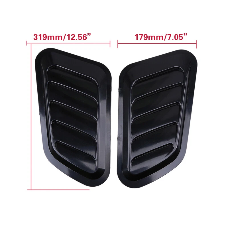 2pcs Car Hood Bonnet Vent Air Flow Intake Scoop Side Fender Decor Universal US - Image 2 of 4