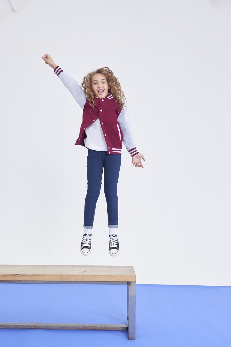 AWDis Kids Varsity Jacket - Boys girls Trendy American AWDis Kids Varsity Jacket - Boys girls Trendy American