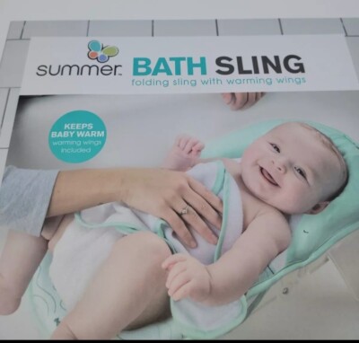 NIB Summer Infant Mint Green Bath Sling With Warming Wings Baby Head Support