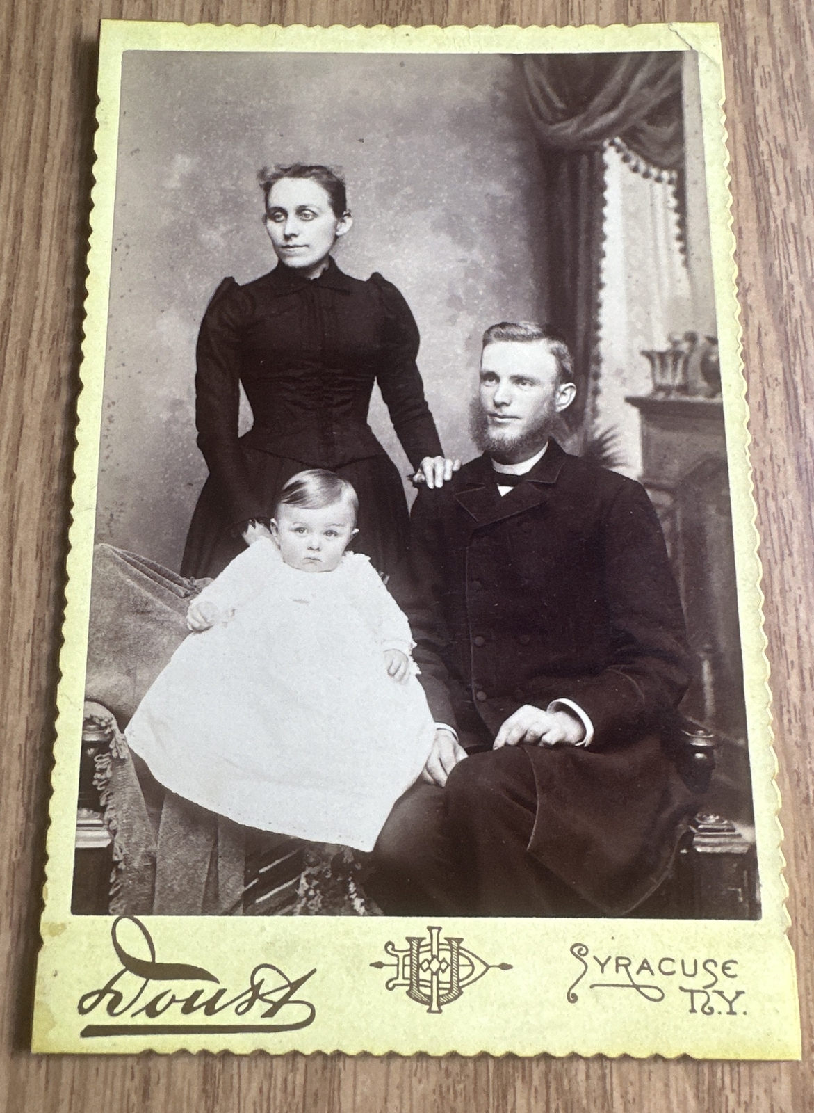 Cabinet Card Precious Victorian Couple Daughter Photographed by Doust Syracuse