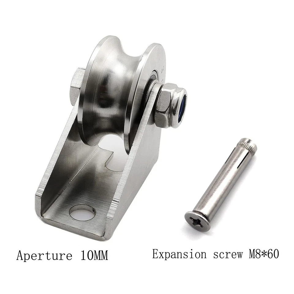 Polea de cuerda de cable ranurada tipo U polea de silencio de alambre de acero inoxidable de alta resistencia 1 pieza Foto 2 de 4