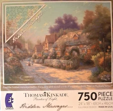 Ceaco Jigsaw Puzzle Thomas Kinkade Cobblestone Village Hidden Message 750 Pieces