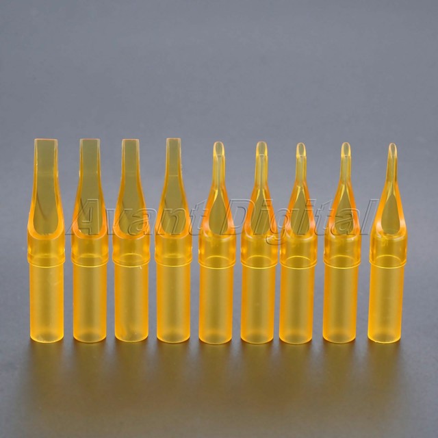 50Pc Tattoo Tips Sterile Disposable Yellow Nozzles Tube 3R-11R 5F-11F Open Mouth 50Pc Tattoo Tips Sterile Disposable Yellow Nozzles Tube 3R-11R 5F-11F Open Mouth