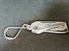 Vintage 1987 Hoboken NJ Transit New Jersey Pewter Keychain Key Ring ~ Ships FREE