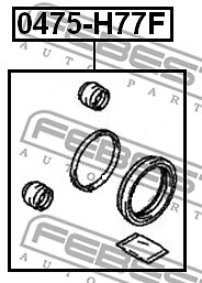 0475-H77F FEBEST Repair Kit, brake caliper for MITSUBISHI