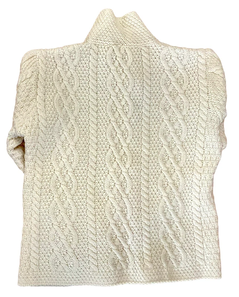 Cárdigan Suéter Paul James Hecho en Inglaterra 100% Lana Pescadores Mujer Pequeño Foto 3 de 3