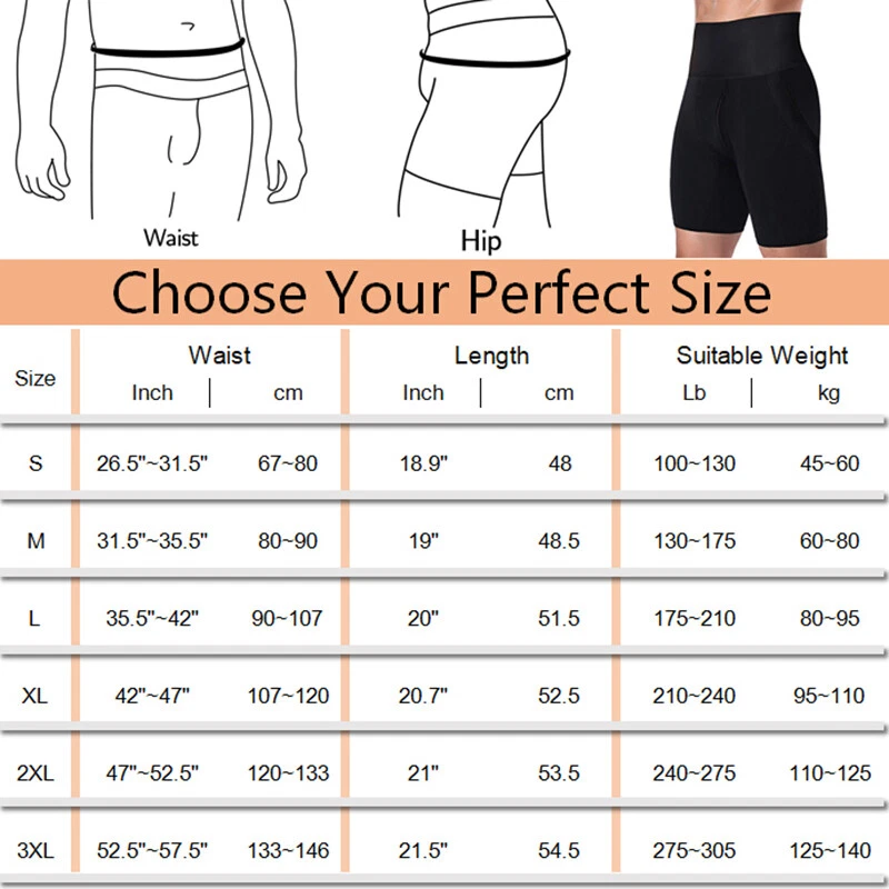 Men'S Body Shaper Tummy Control Slimming Shapewear Shorts High Waist Bdomen Trim - Image 2 of 4