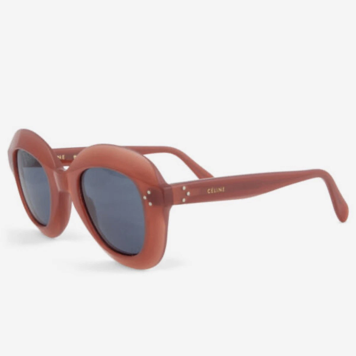 Celine CL41445 S Women s Coral Pink Blue Lens Oval Sunglasses 56mm