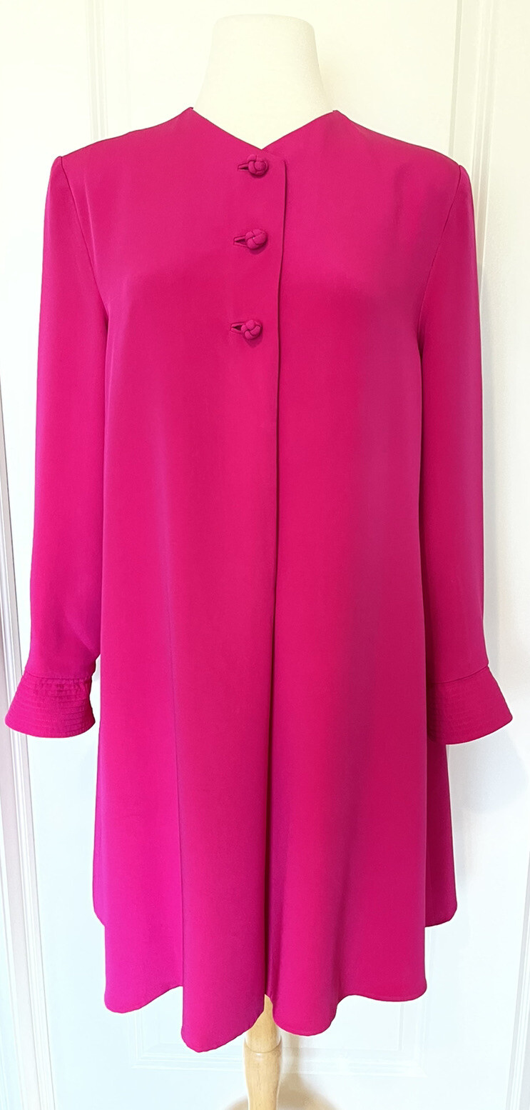 Stanley Platos Martin Ross Vintage Hot Pink Shift Dress- Sz 12~Beautiful & Rare~ image 6
