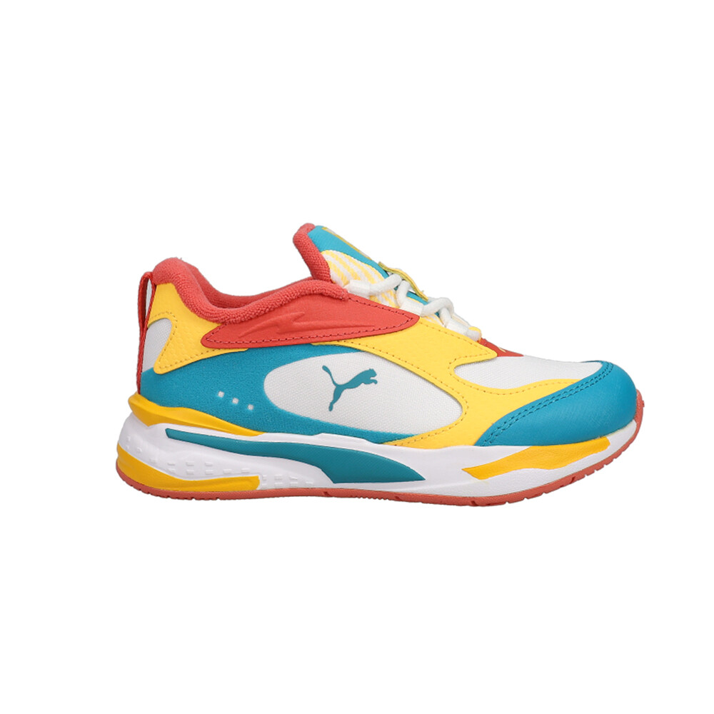 Кроссовки для маленьких мальчиков Puma RsFast Beach Trip, синие, белые, желтые, Повседневная обувь 38