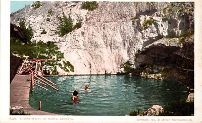 Lower Spring At Banff, Alberta Canada Detroit Photographic Postcard #6420
