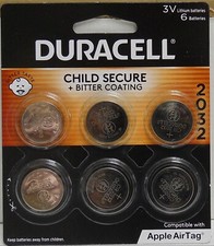 Duracell CR2032 3V Lithium Battery Child Safety Features 6 Count Pack Exp. 2033