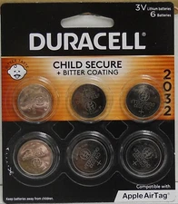 Duracell CR2032 3V Lithium Battery Child Safety Features 6 Count Pack Exp. 2033
