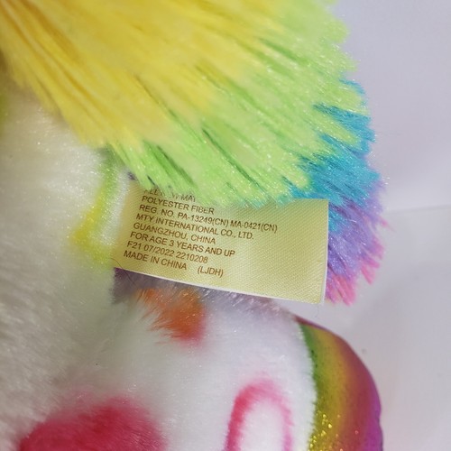 Juguete de peluche suave corazones ojos brillantes rosa de felpa unicornio blanco MTY International - Imagen 15 de 17