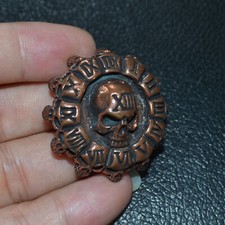 2pcs Vintage Copper Clock Skull Conchos Screw DIY Wallet Leather accessories