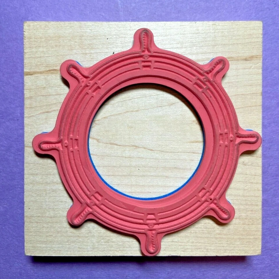 Sello de goma Inkadinkado montaje en madera barco volante barco náutico 6738Q Foto 3 de 4