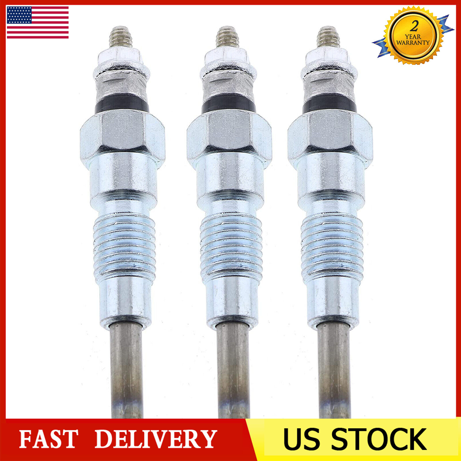 3Pcs Glow Plugs 129155-77801 For Yanmar Engine 3TN75 3TNA75 3TNT5U 3T70B-NAC