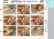 Paraguay Raffael Gemälde Kleinbogen mit 5mal Michelnummer 3929 gestempelt