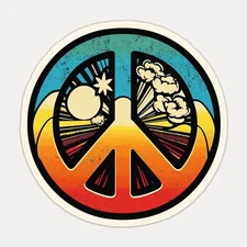 Peace Sign Symbol VINYL DECAL CAR WINDOW WALL LAPTOP BUMPER STICKER Retro Hippie