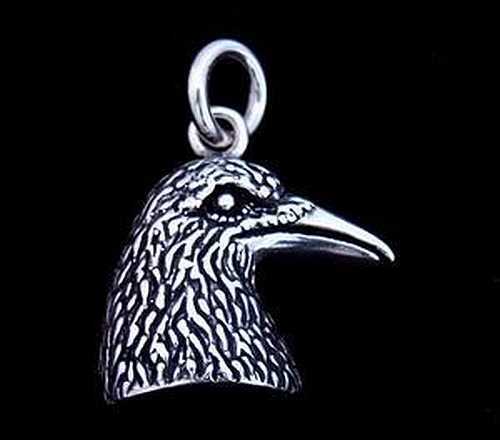 Hugin Crows Head Viking Pendant Silver Jewelry - New - 第 1/1 張圖片