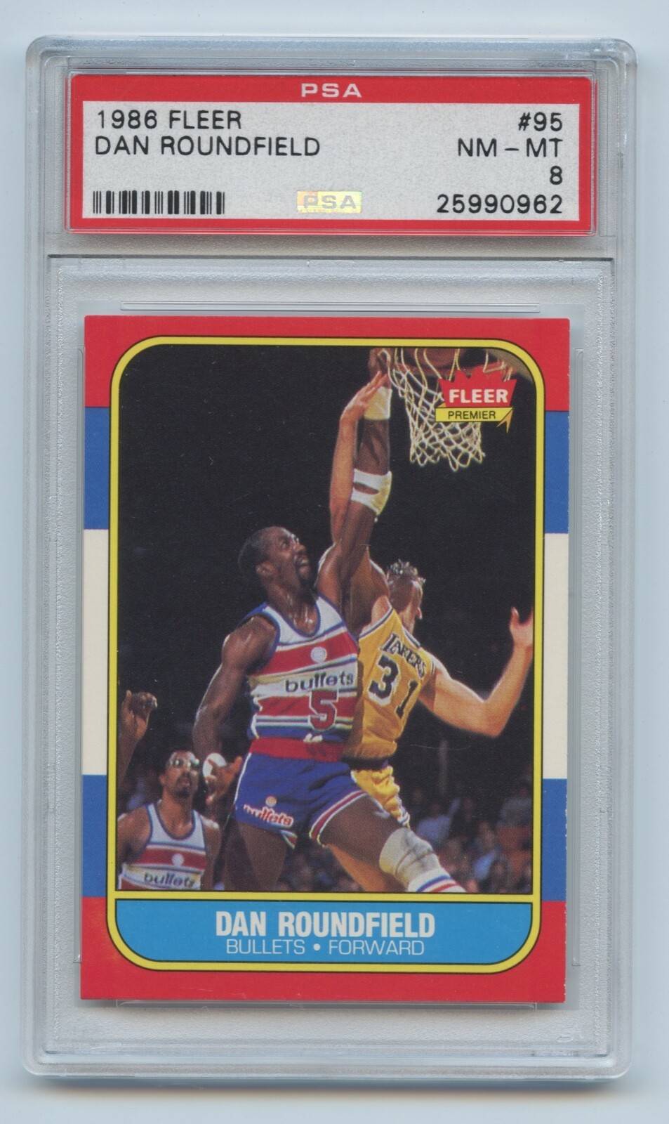 1986 Fleer Basketball, Dan Roundfield #95, PSA-8