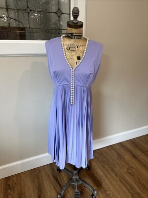 1960s Purple Dress-party Pearl Neck Formal Cocktail Pleated Full Zip Back | eBay 1960s Purple Dress-party Pearl Neck Formal Cocktail Pleated Full Zip Back | eBay