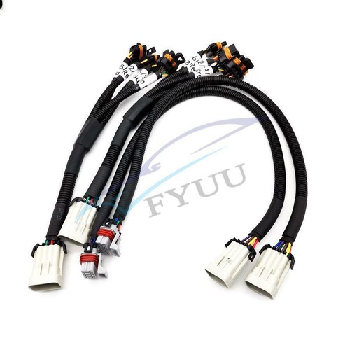4Pcs Car Coil Pack Relocation+Extension Wire Harness Kit For LS1 LS6