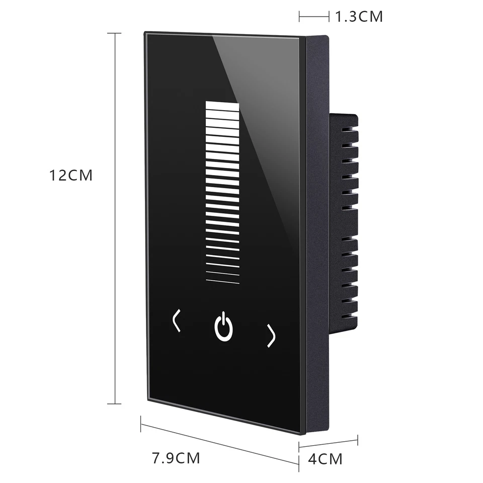 Wall Switch 12-24V Touch Panel Dimmer Controller Fr Single Color LED Strip Black - Image 2 of 4