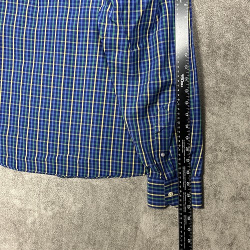 Gitman Bros Shirt Mens XL Blue Check Button Down Cotton Vintage Y2K Business - Picture 8 of 9