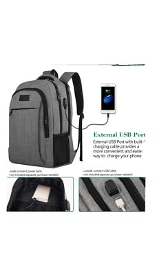 business travel backpack matein laptop backpack w usb charging port Beige / 15.6'' Travel laptops backpack owns 17+ independent pockets. Matein Mlassic Travel Laptop Backpack