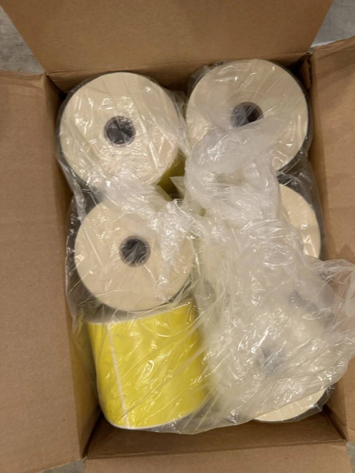 6 ZEBRA 4x6 COLOR (4" x 6") YELLOW Direct Thermal Labels 1" Core (6) Rolls 450 - Image 2 of 4