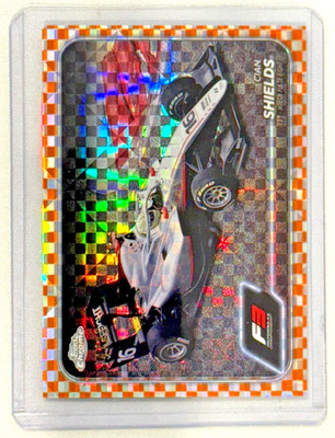 2024 Topps Chrome Formula 1 F1 CIAN SHIELDS Checker Flag Orange Refractor /25 F3