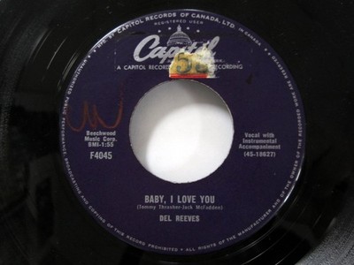 Del Reeves 45 Baby, I Love You Two Teen Hearts CAPITOL Canada VG++   Jr 2945