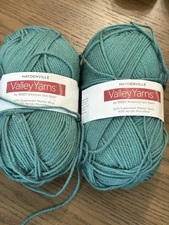 Lot Of 2 Skeins Valley Yarns Haydenville 60% Wool & 40% Acrylic Color Sagebrush