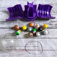 Mighty Beanz Collectible Toy Lot Kids Purple Storage Pod Case Mixed Figures