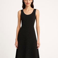 Ann Taylor Dress M 8P Silk Sleeveless Polka Dot Flowy Y2K Vintage Fairycore Boho