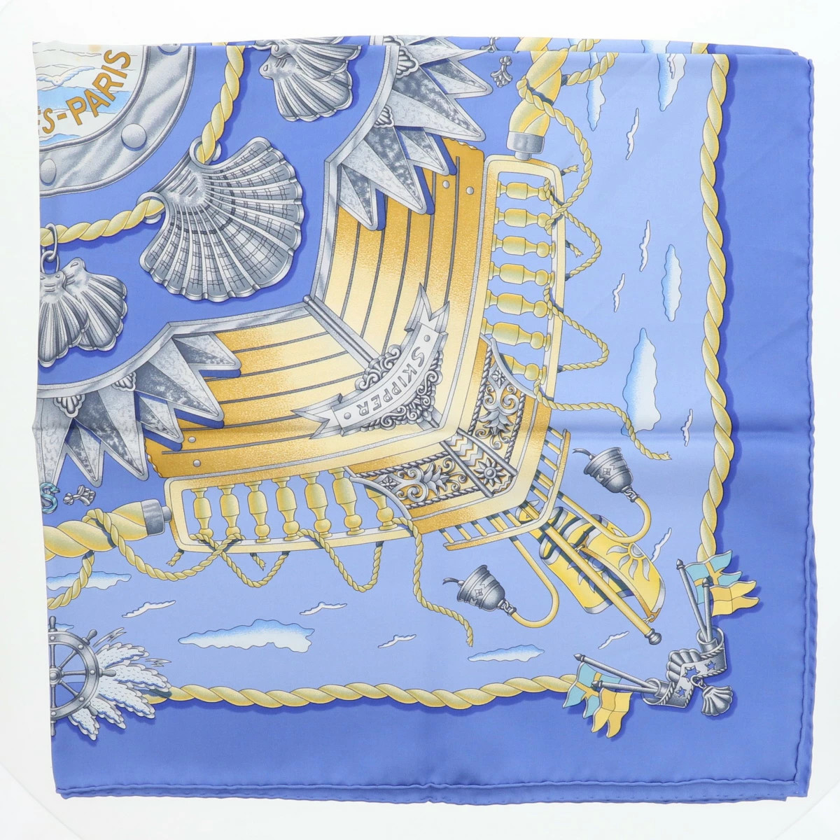 Hermes large scarf KARE 90 ship handrail RAILING silk r0_0209 thumbnail 5