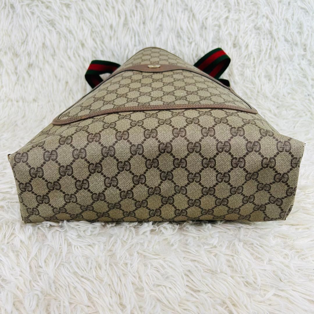 GUCCI Old Gucci Tote Bag Sherry Line GG Supreme Paper Tag From Japan Authentic thumbnail 13
