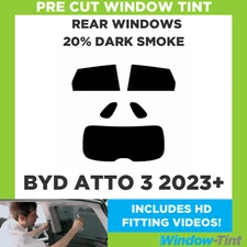 For BYD ATTO 3 2023+ Pre Cut Window Tint Rear 20% Dark Smoke Film