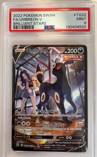 2022 Pokemon Brilliant Stars Umbreon V TG22 Trainer Gallery MINT PSA 9