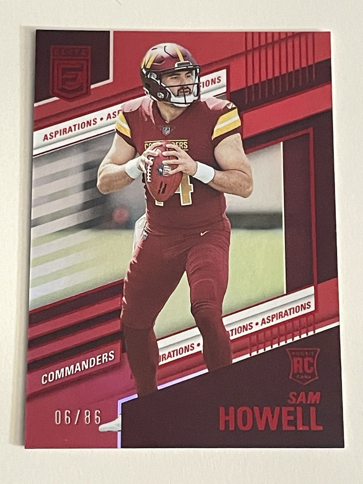 2022 Elite Red Aspirations Sam Howell Rookie 6/86