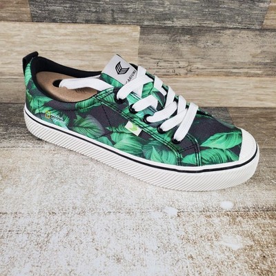 Cariuma OCA Low Womens Shoes Sz 9 Running Natgeo Green Foliage Print Sneakers