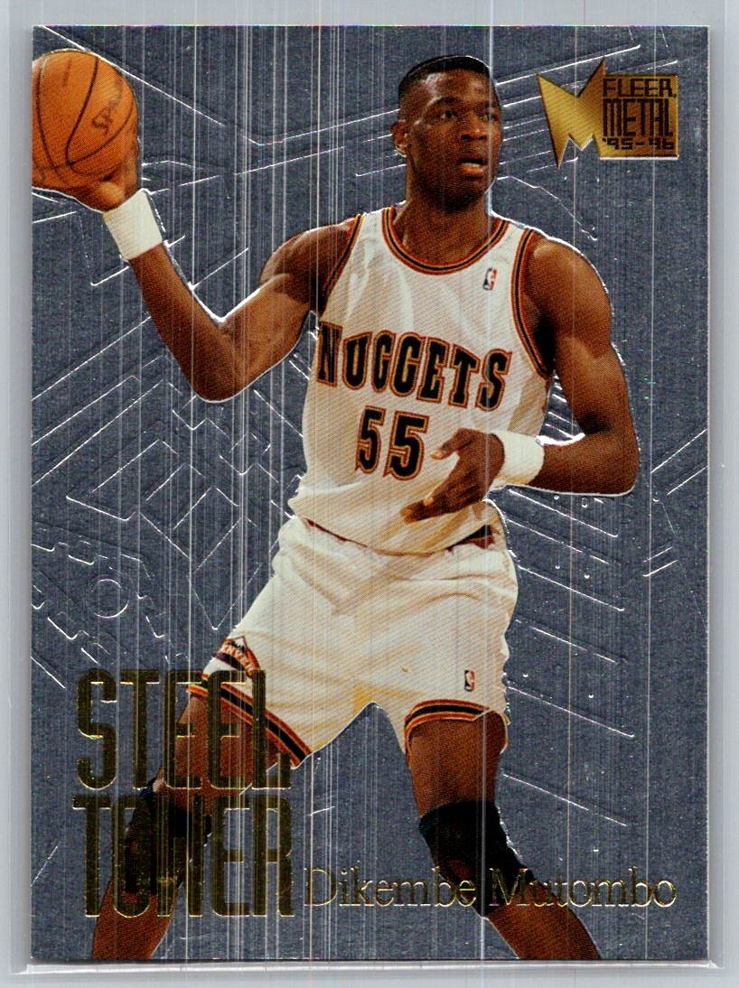 1995-96 Metal Basketball Steel Tower #5 Dikembe Mutombo - VG - Denver Nuggets