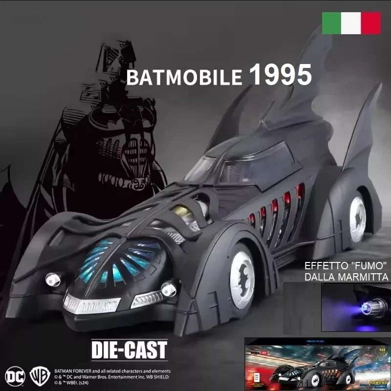 BATMOBILE 1995 MODELLO auto pressofuso BATMAN Forever DC Comucs 1:18 luci LED - Immagine 2 di 4