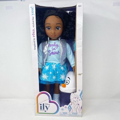 Disney ily 4EVER 18'' Brunette Elsa-Inspired Fashion Doll w/ Olaf Beanie & Skates