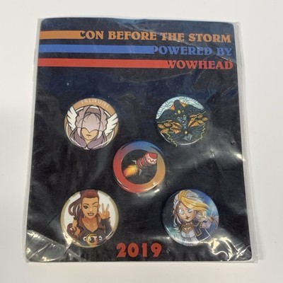 RARE Wowhead Party Rocket Button Badge Set 2019 Blizzcon Warcraft Blizzard New