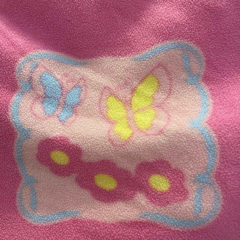 Dora The Explorer Boots VTG Tie Quilt Handmade Toddler Bed Blanket Pink 48/48 - Image 4 of 4