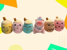 Cartoon Milk Tea Keyring Stuffed Boba Doll Plush Toys Gifts Bubble Tea Keychain