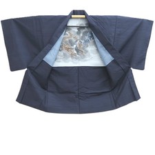 10658C4 Silk Vintage Japanese Kimono Men's Haori Double Dragon